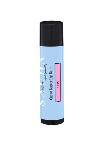 Sauda Lip balm tube showing LOVE scent