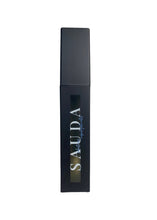Load image into Gallery viewer, Black lip gloss tube with Sauda logo filled with clear lip gloss

