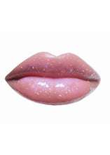 Load image into Gallery viewer, A Pair of glittery lips wearing Sauda&#39;s Superstar lip gloss on a white background
